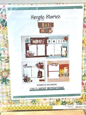 🥳BOGO! Simple Stories Trail Mix 12x12 Scrapbook Album w Layout Instructions |NIP